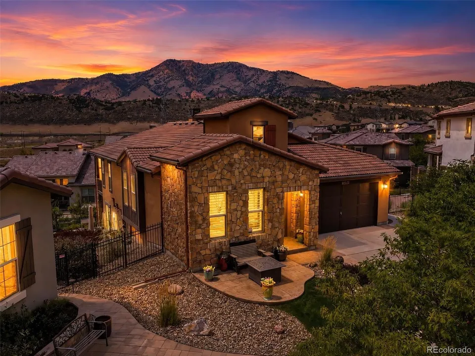 Colorado home exterior at sunset